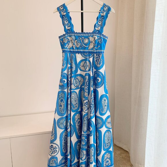 Alemais Blue and White Maxi Dress - Picture 7 of 10